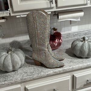 Rhinestone cowboy boots. Never worn! 9.5 style “Nashville” not Betsey Johnson